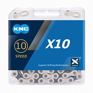 Ланцюг велосипедний KMC X10 з замком, 116 ланок, 10 зірок