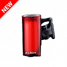 Мигалка задня Dlight CG-126R зарядка от USB, чорна, 42 чіпа, 7 режимів